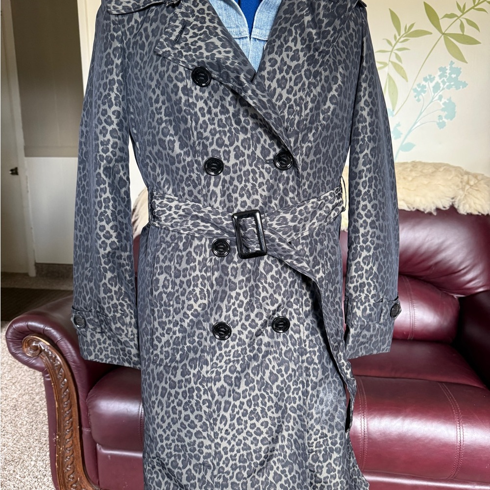 Calvin Klein Leopard Print Trench Coat